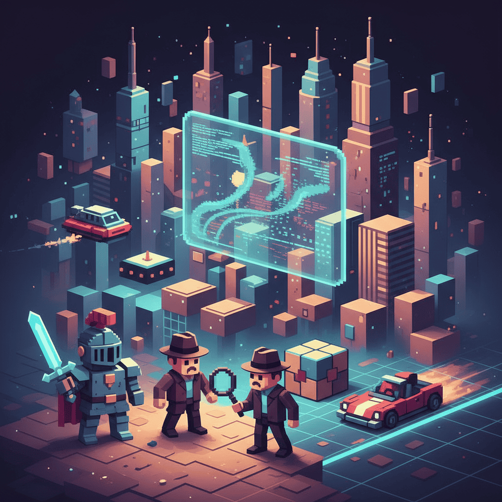 Indie games: pixel art, vibrant colors, retro style