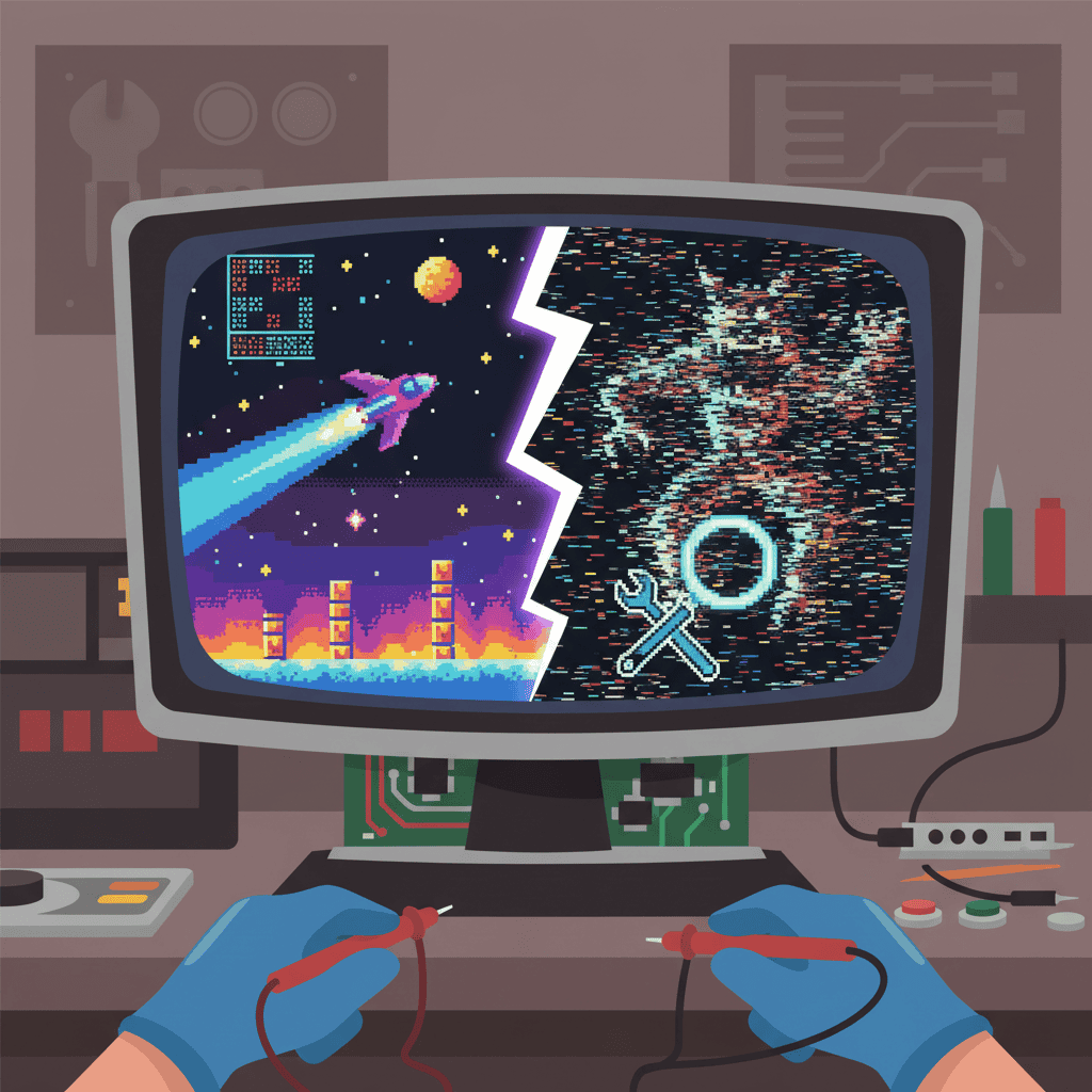 Troubleshooting arcade machine display problems