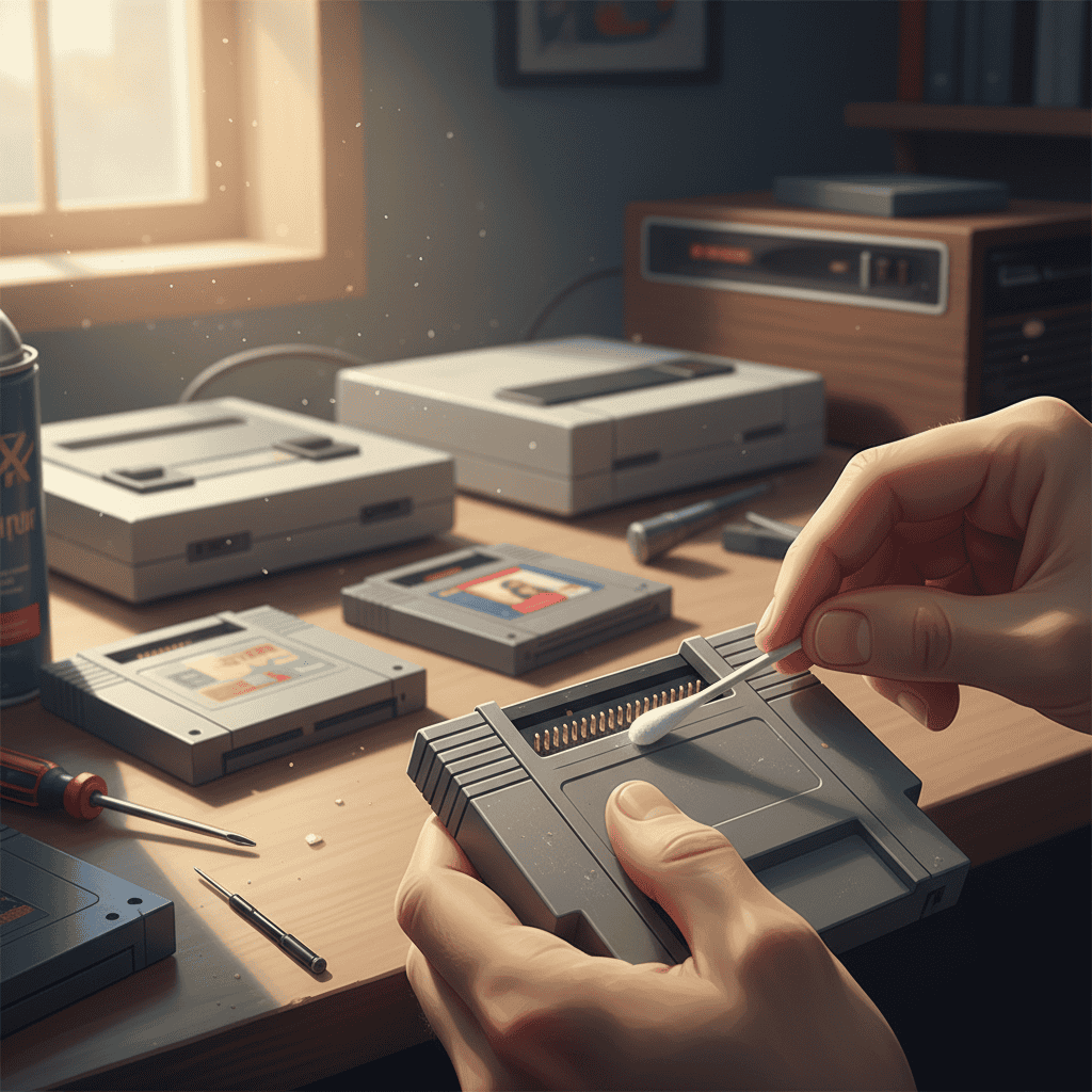 Cleaning retro game cartridges and consoles