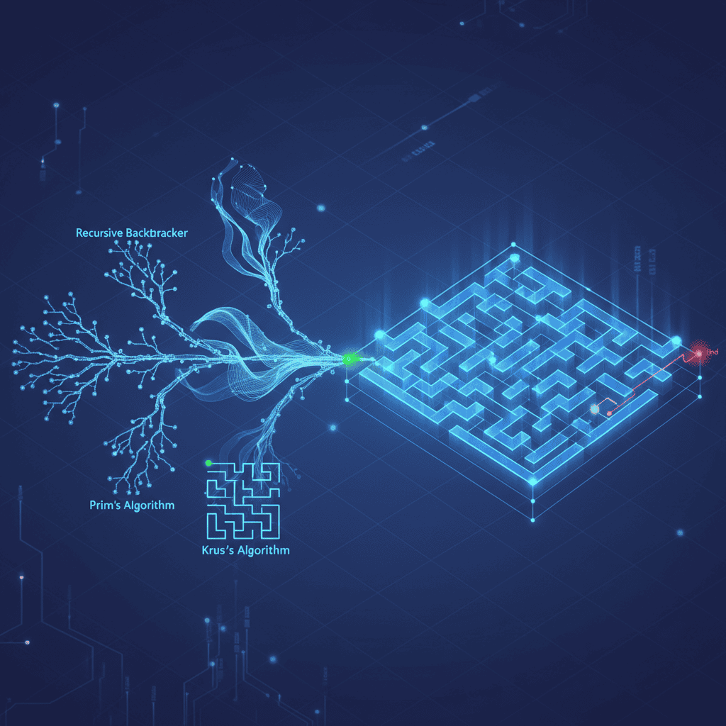 Maze generation algorithms visualized