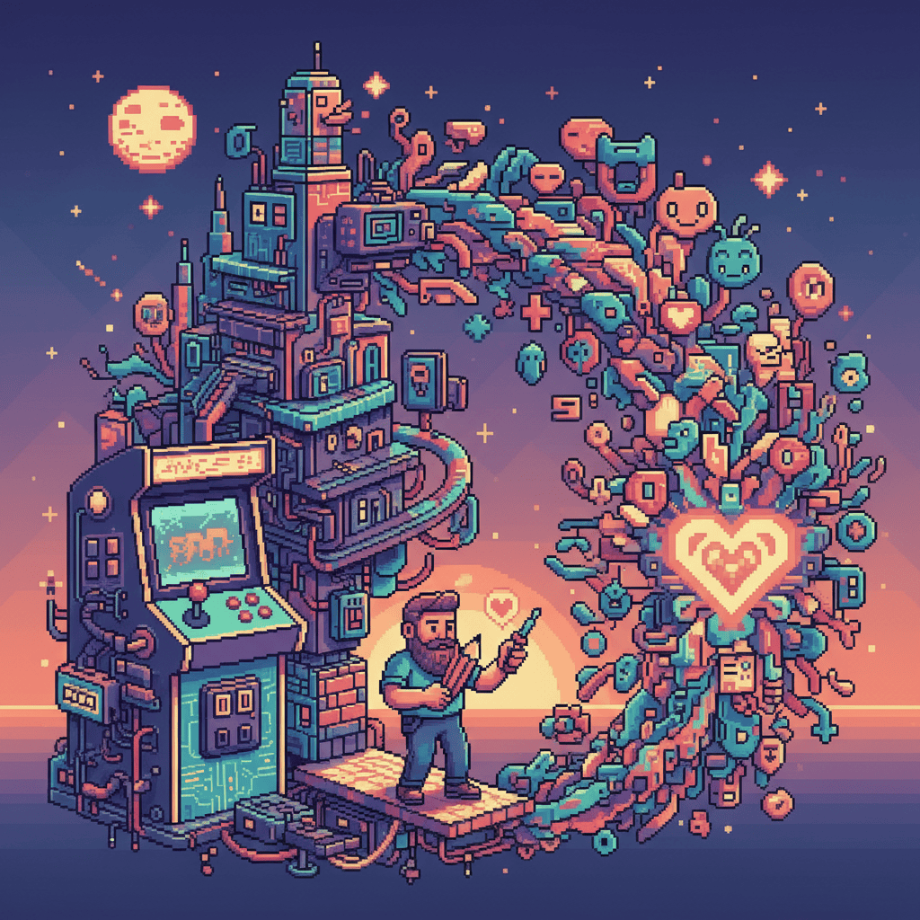 Retro arcade game design elements