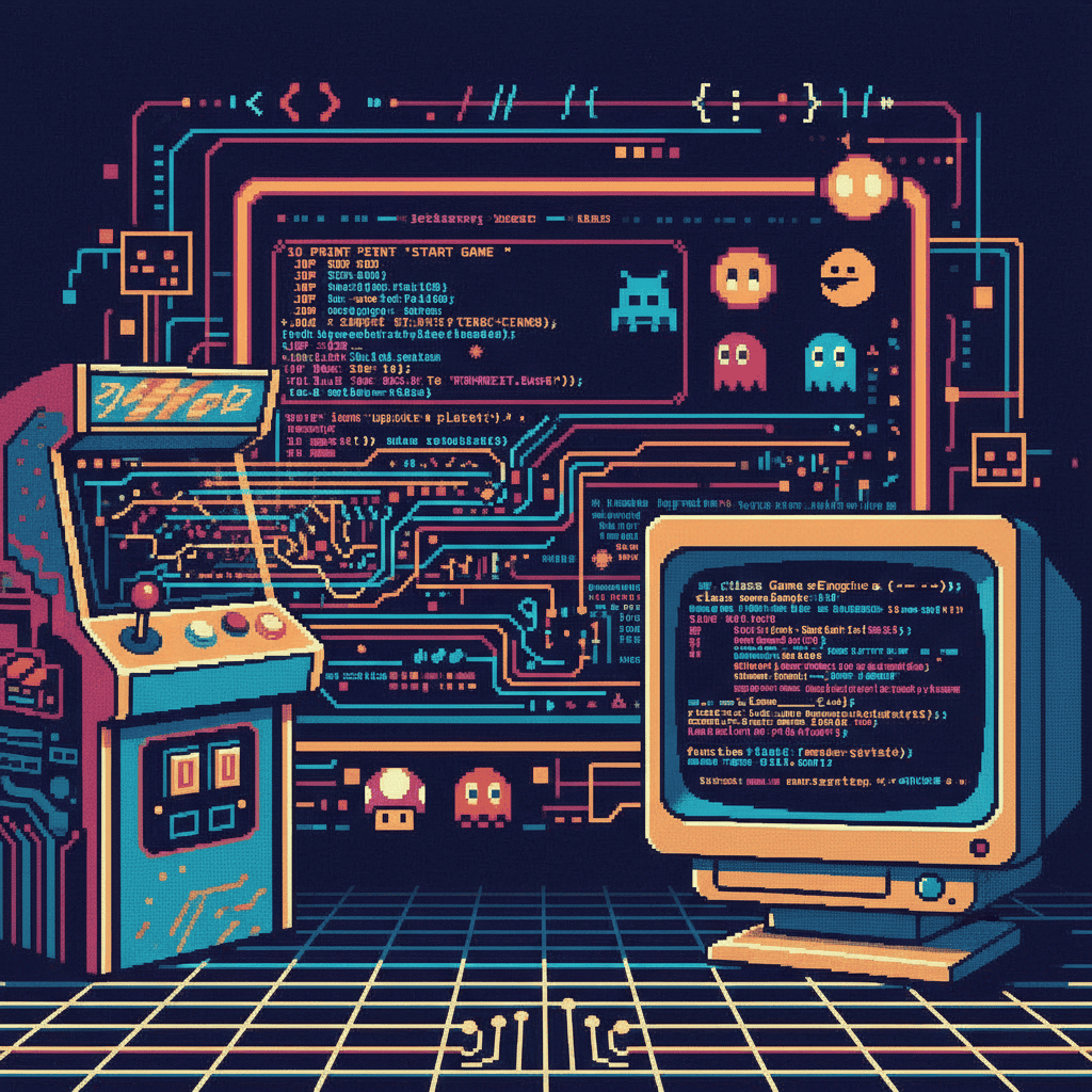 Retro arcade game code examples