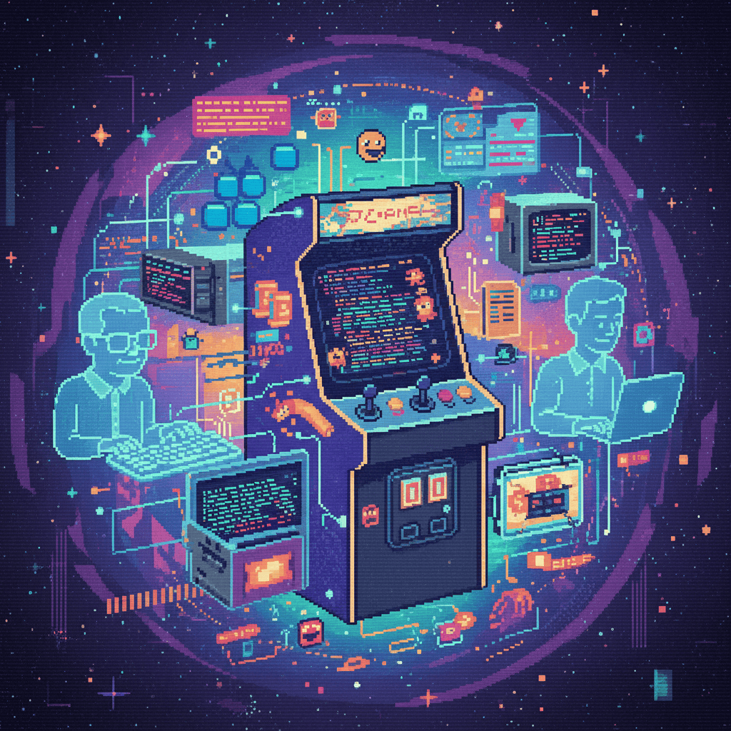 Retro arcade game code examples