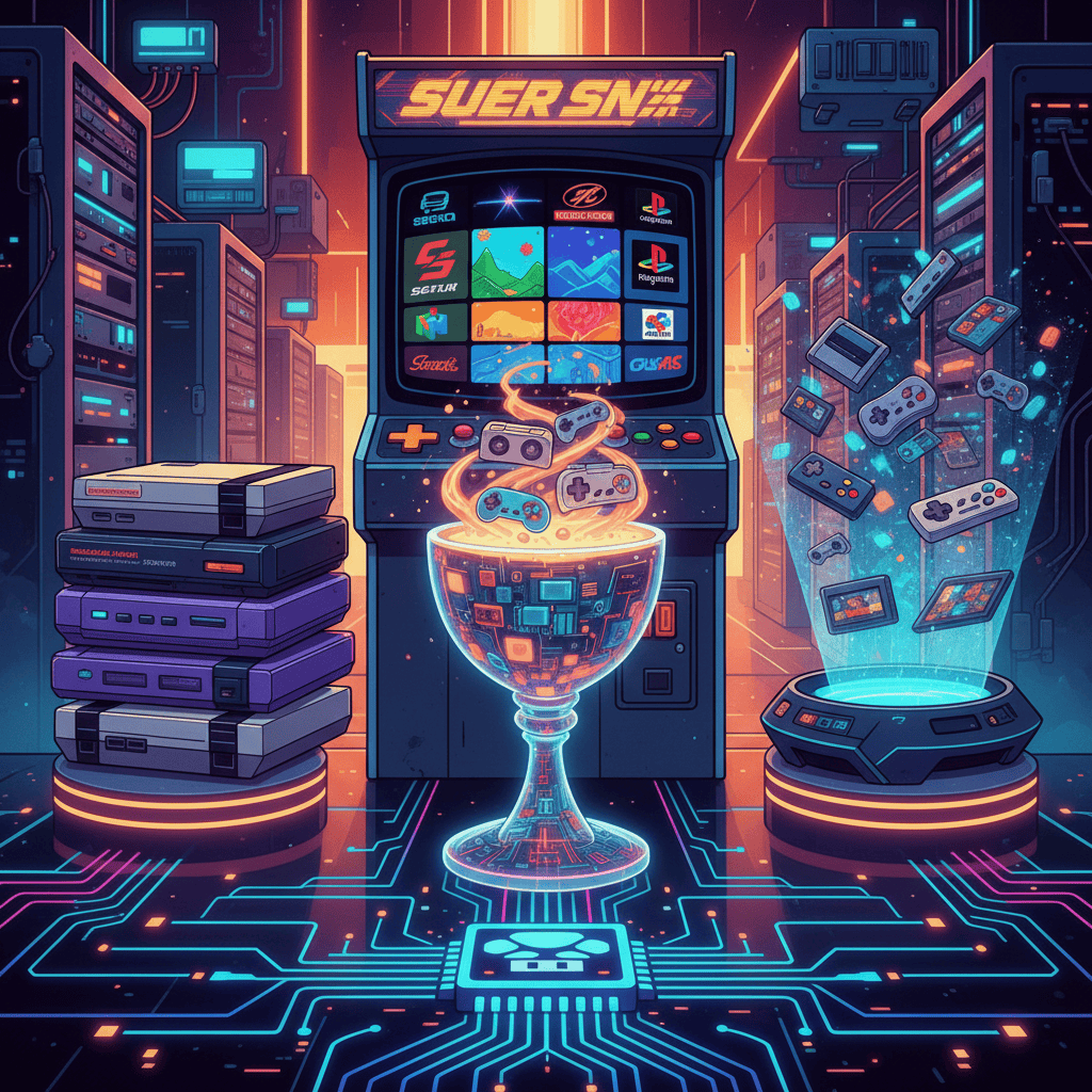 Retro gaming hardware: arcade cabinets, consoles, and emulation setups