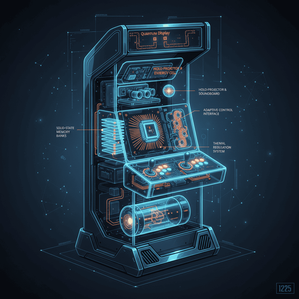 Close-up of arcade cabinet's internal components